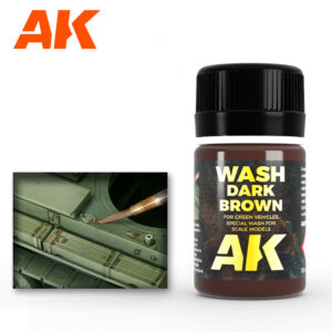 AK045 - DARK BROWN WASH FOR GREEN VEHICLES - 35ml AK INTERACTIVE