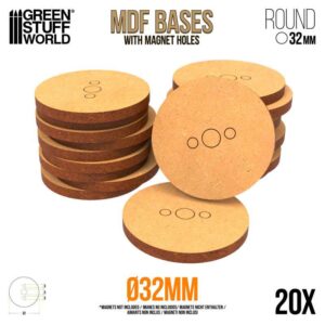 GSW9135 - Basi MDF - Tonde 32 mm - GREEN STUFF WORLD