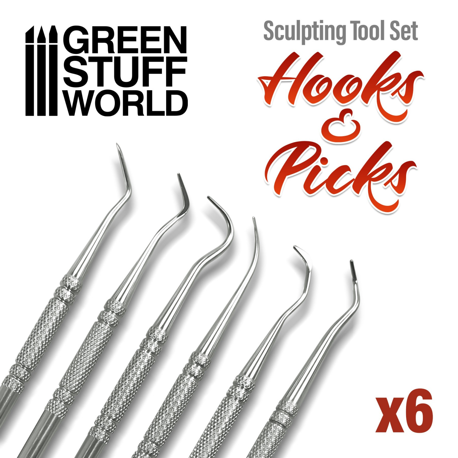 GSW1250 - Set 6x Utensili per Modellare Ganci o Bulini - GREEN STUFF WORLD - immagine 2