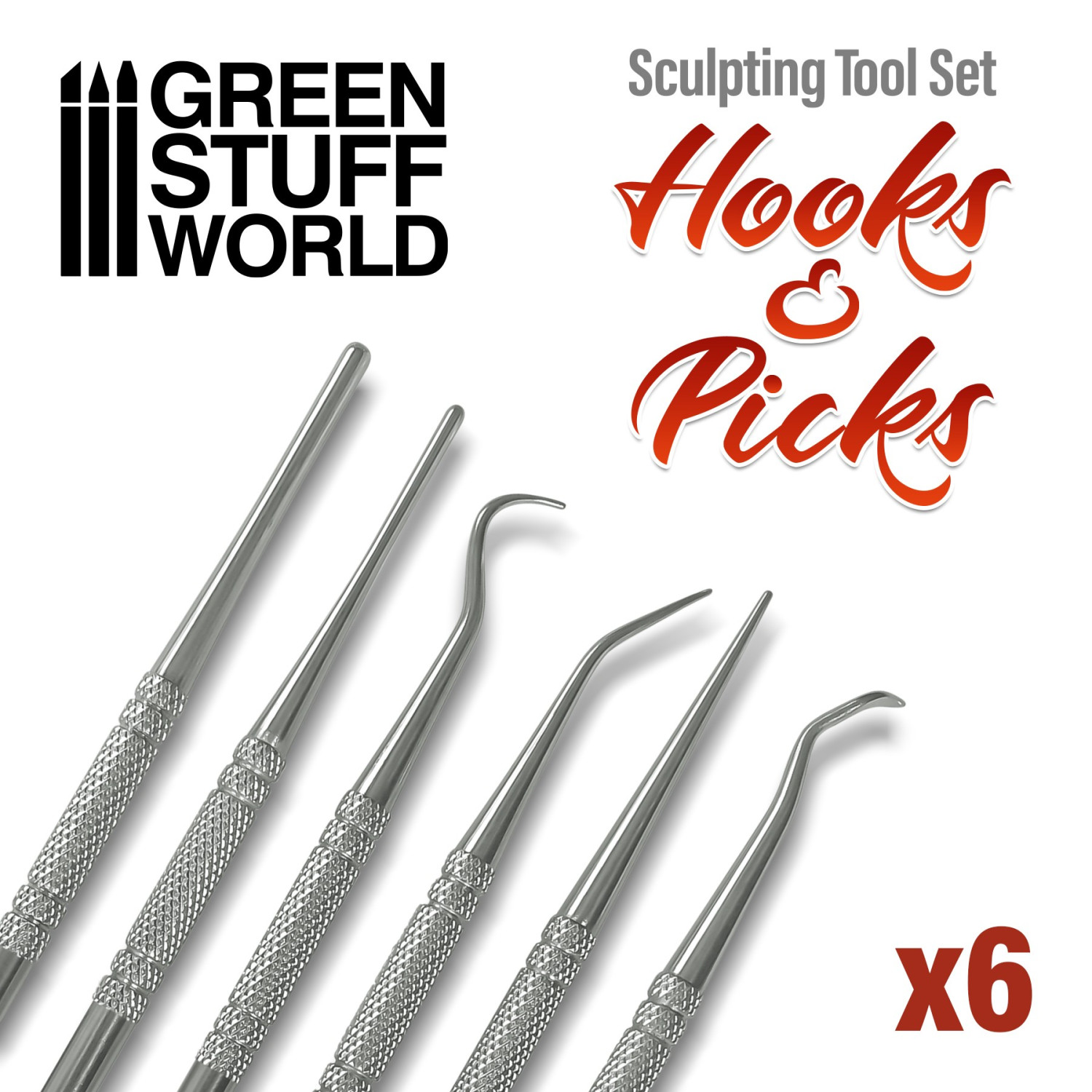 GSW1250 - Set 6x Utensili per Modellare Ganci o Bulini - GREEN STUFF WORLD - immagine 3